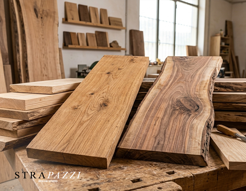 Detail of solid wood for furniture