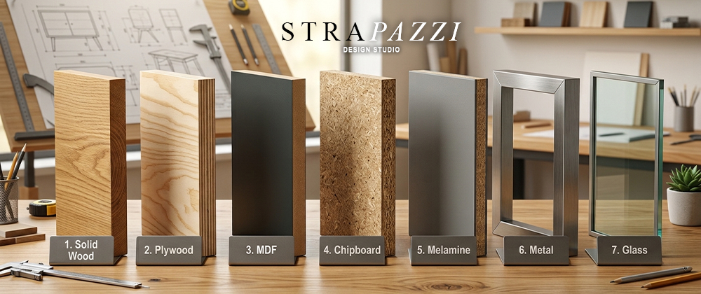 Sample collection of the main materials used in furniture