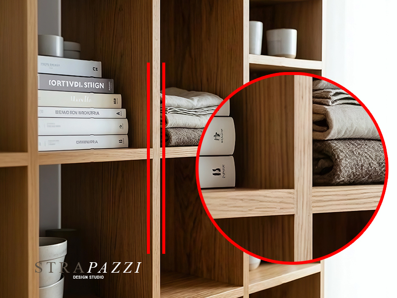 Vertical dividers inside a cabinet