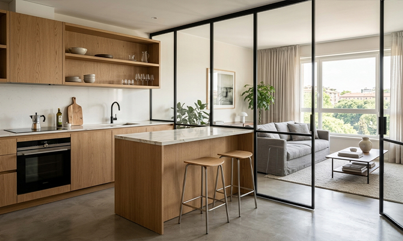 Cucina semi-aperta