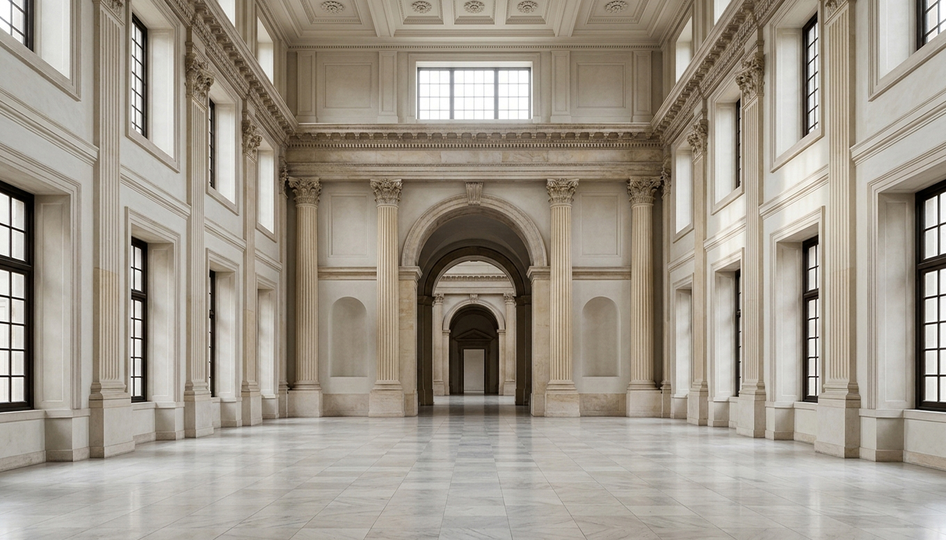 Room with classical proportions and deliberate scale